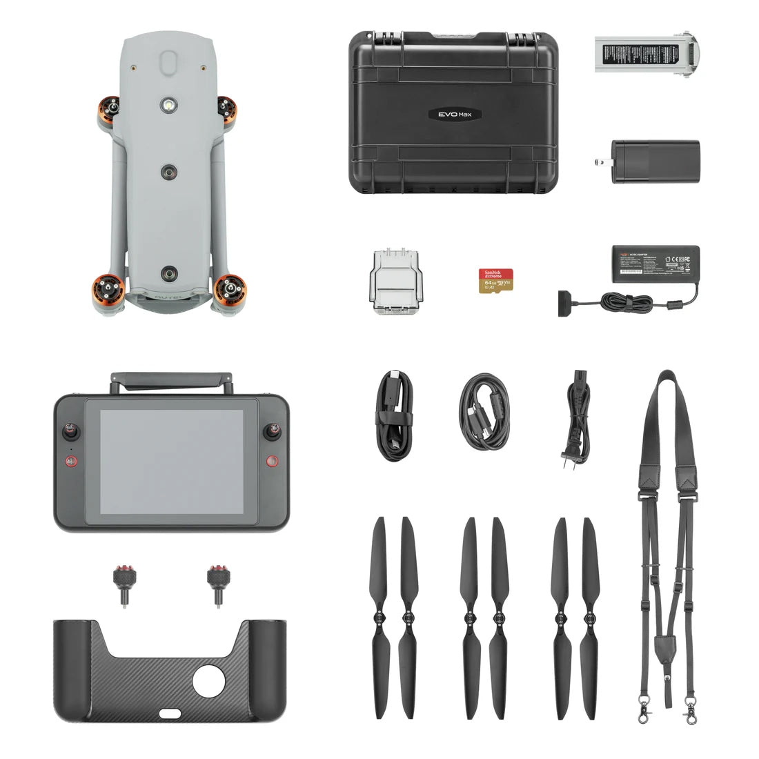 Autel EVO Max 4T-XE case, controller, batteries, propellers and accessories
